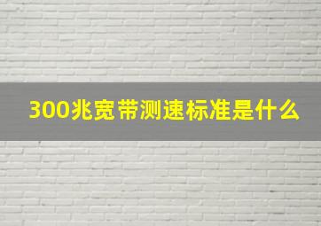 300兆宽带测速标准是什么