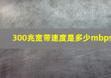 300兆宽带速度是多少mbps