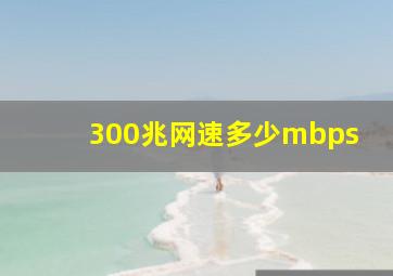 300兆网速多少mbps