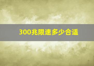 300兆限速多少合适