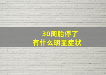 30周胎停了有什么明显症状