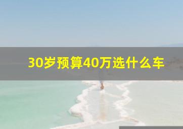 30岁预算40万选什么车