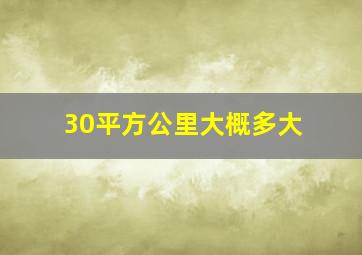 30平方公里大概多大