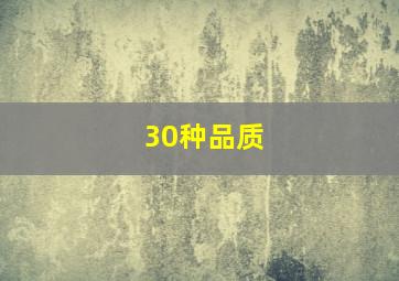 30种品质