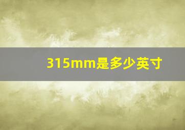 315mm是多少英寸