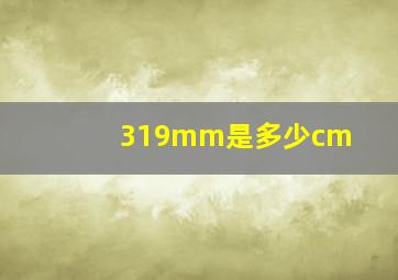 319mm是多少cm