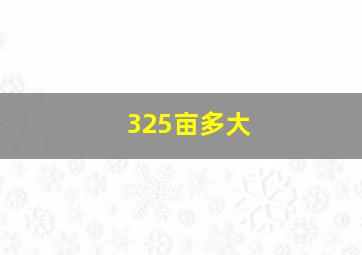 325亩多大