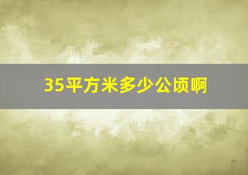 35平方米多少公顷啊