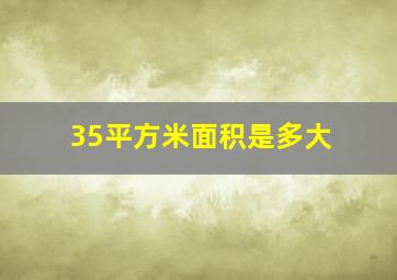 35平方米面积是多大