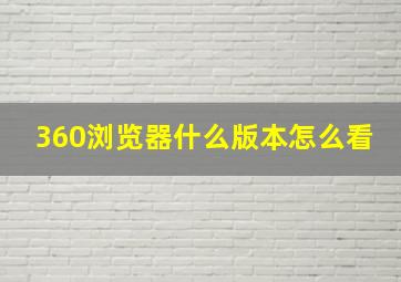 360浏览器什么版本怎么看