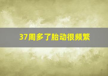 37周多了胎动很频繁