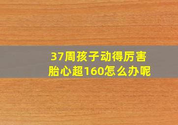 37周孩子动得厉害胎心超160怎么办呢