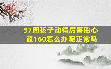 37周孩子动得厉害胎心超160怎么办呢正常吗