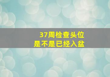 37周检查头位是不是已经入盆