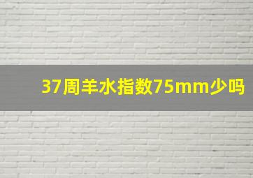 37周羊水指数75mm少吗