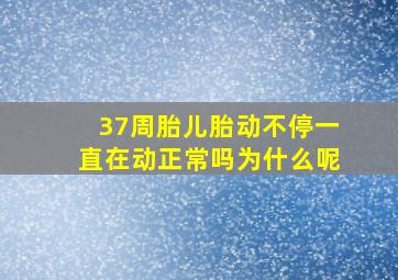 37周胎儿胎动不停一直在动正常吗为什么呢