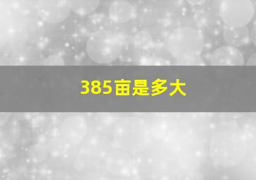 385亩是多大