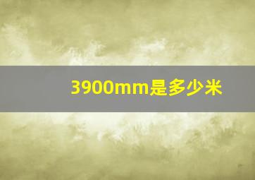 3900mm是多少米