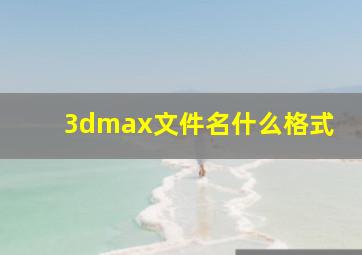 3dmax文件名什么格式