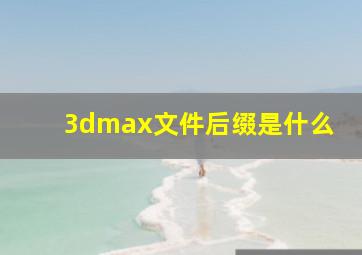 3dmax文件后缀是什么