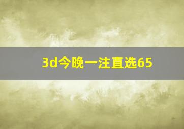 3d今晚一注直选65