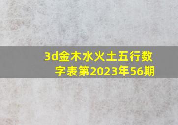 3d金木水火土五行数字表第2023年56期