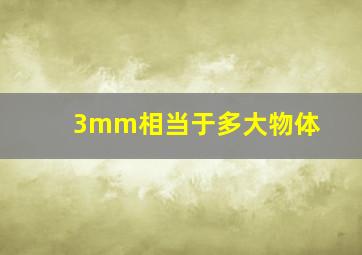 3mm相当于多大物体