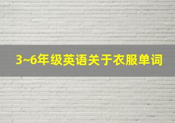 3~6年级英语关于衣服单词