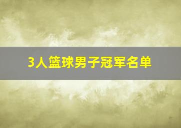 3人篮球男子冠军名单