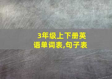 3年级上下册英语单词表,句子表