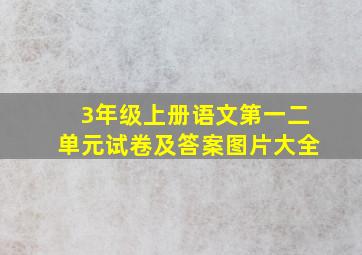 3年级上册语文第一二单元试卷及答案图片大全