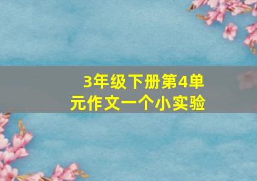 3年级下册第4单元作文一个小实验