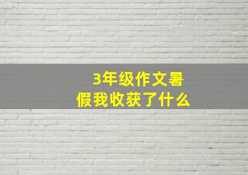 3年级作文暑假我收获了什么