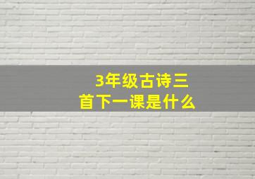 3年级古诗三首下一课是什么