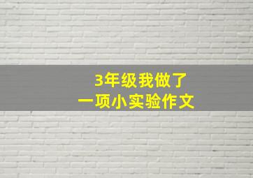 3年级我做了一项小实验作文