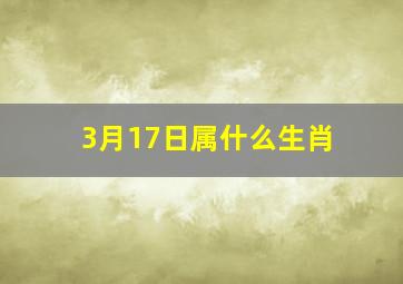 3月17日属什么生肖