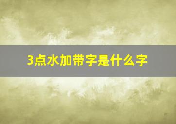 3点水加带字是什么字