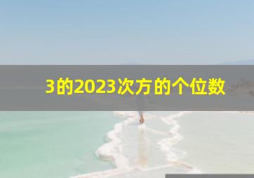 3的2023次方的个位数