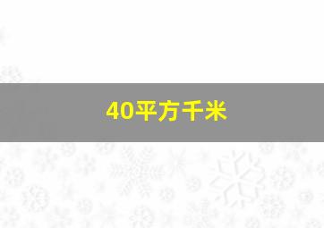 40平方千米