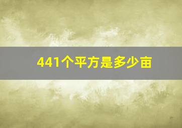 441个平方是多少亩