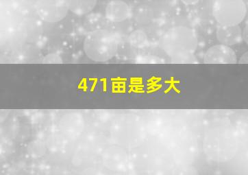 471亩是多大