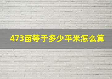 473亩等于多少平米怎么算