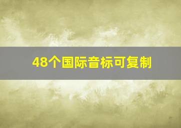 48个国际音标可复制