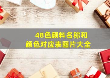 48色颜料名称和颜色对应表图片大全