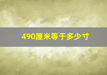 490厘米等于多少寸