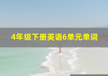 4年级下册英语6单元单词