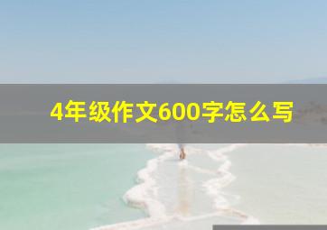 4年级作文600字怎么写