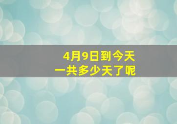 4月9日到今天一共多少天了呢