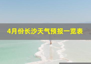 4月份长沙天气预报一览表