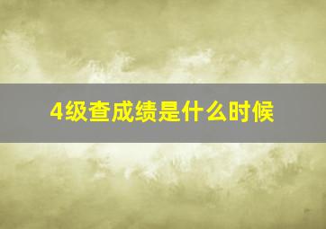 4级查成绩是什么时候